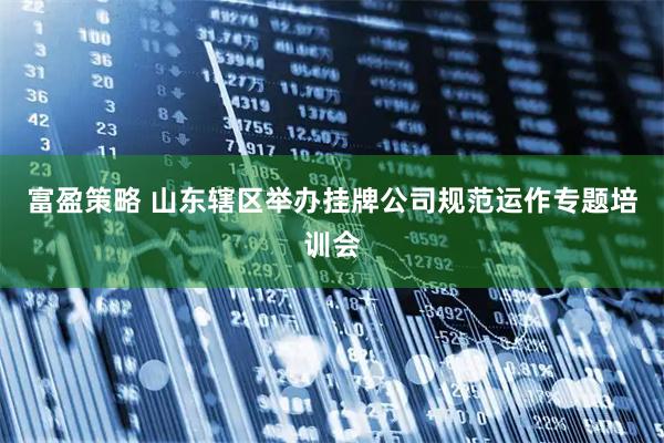 富盈策略 山东辖区举办挂牌公司规范运作专题培训会